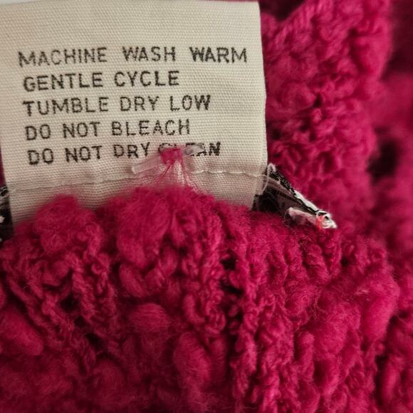 Pink Chunky Knit Short Sleeve Sweater Size Medium - Picture 4 of 4